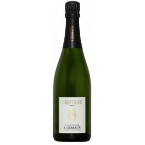 L’Épicurien Brut Champagne – Lagret i 5 år – Chardonnay og Pinot Noir – Elegant og moden – Perfekt til krydrede retter og som apéritif.