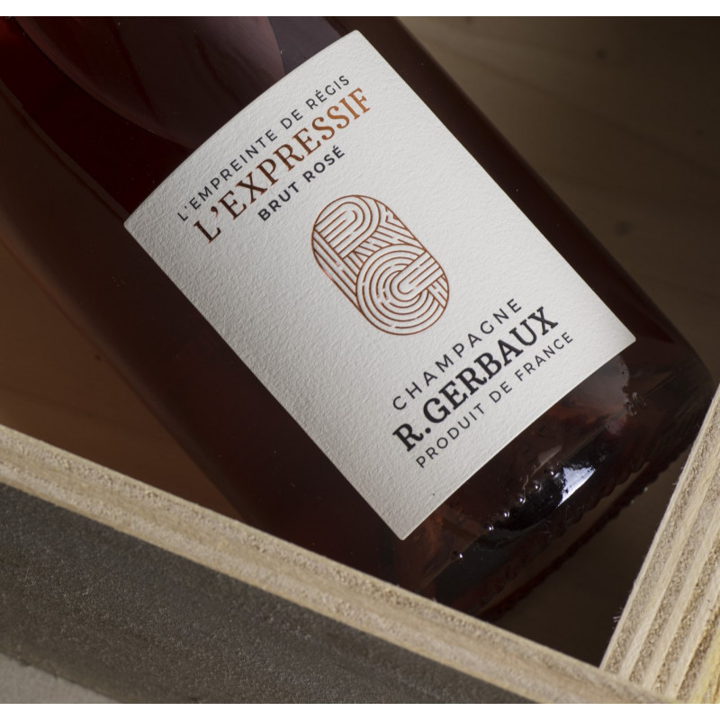 Kasse med 6 flasker L’Expressif Rosé Champagne fra R. Gerbaux – Delikat og fin balanceret rosé champagne med røde bær noter.